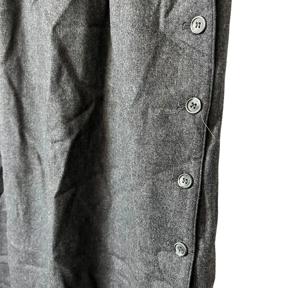 Liz Claiborne Pleated Midi Modest Vintage Gray Wool Skirt Pockets Old Money 16